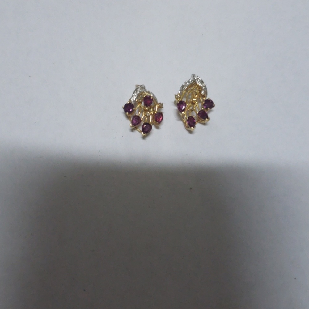 Genuine Ruby & Diamond earrings